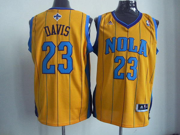  NBA New Orleans Hornets 23 Anthony Davis Swingman Yellow Jersey